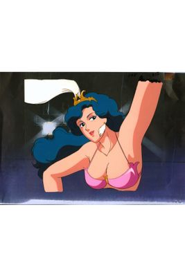 an image of a picture of a woman in a bikini with a sword