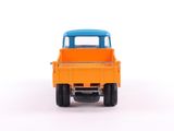 an orange truck with a blue top on a white background