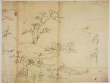 an image of a drawing of a tree in a landscape