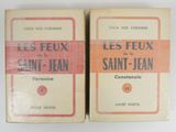 pair of vintage french books, les feux de saint - jean