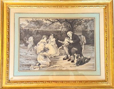 Reproduction représentant une scène de genre victorienne : u…