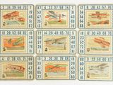 une image représentant un jeu de dix cartes sur lesquelles figurent des avions