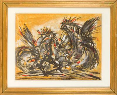 Pierre BOSCO (1909-1993) Combat de coqs