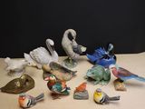 beaucoup d'oiseaux posés sur une table