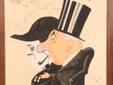 painting of a man in a top hat smoking a cigarette
