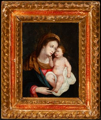 an image of a painting of a woman holding a baby