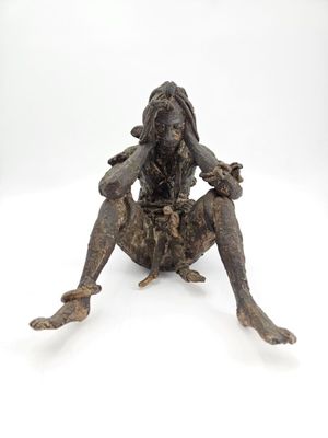 Sujet guerrier en bronze AFRIQUE DE L'OUEST , origine probab… - Photo 1