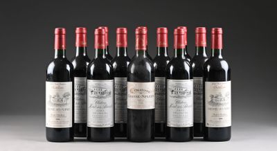 six bouteilles de vin rouge alignées