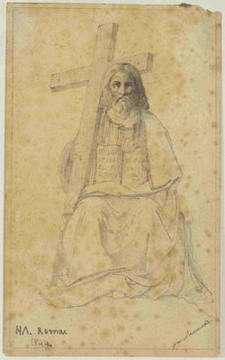 NIKOLAI LOMTEV (1816–c.1859) Christ Seated with the Cross