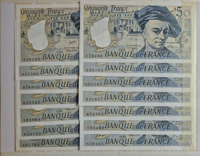 50 francs Quentin de La Tour , 14 ex de 1978 à 1992 ( sauf 1…
