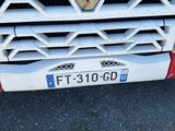 a close up of the front grill of a truck