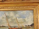 a picture of a painting of a sailboat on the water