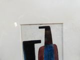 a picture of a painting of a woman in a blue dress