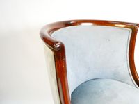 Bergère gondole en acajou de style Empire garnie d'alcantara… (photo 3)