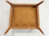an image of a wooden tray on a white surface