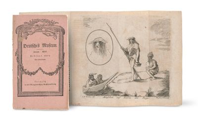 un vieux livre sur lequel figure l'image d'un homme tenant une canne à pêche