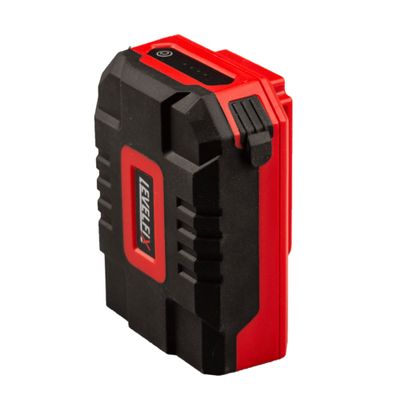 une boîte à outils rouge et noire sur fond blanc