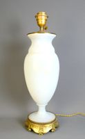 Vase en Opaline monté en lampe, monture en bronze doré à déc…