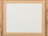 a painting of a man in a suit and tie standing in front of a wall
