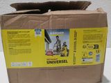 une boîte en carton sur laquelle figure l'image d'un homme