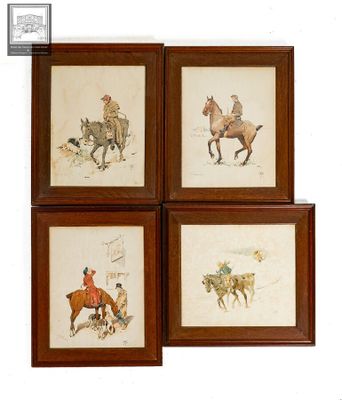 Ecole anglaise du XIXe, Ensemble de 4 lithographies, compren…