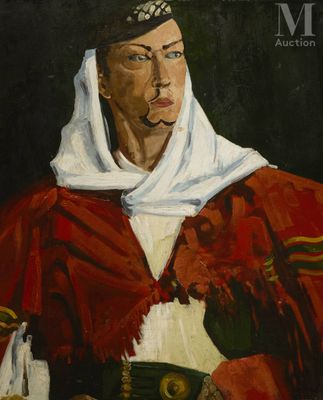 an oil painting of a man in a red robe holding a bottle