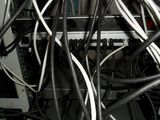 a bunch of wires that are tangled up in a room