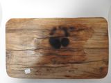 a piece of wood that has a paw print on it