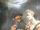 un tableau représentant un homme et une femme portant un masque