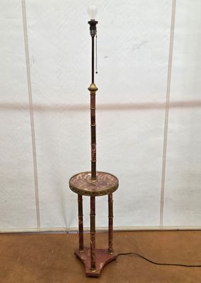 SELETTE en marbre griotte, monté en lampe.