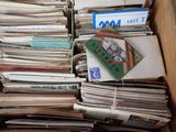 a box full of old records and papers in it