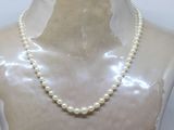 pearl necklace on mannequin display with white background