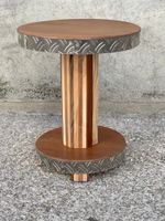 Roger BOUSCAYROL (1929) Tabouret en merisier et plaques de m… (photo 3)