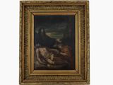 une image représentant un tableau où l'on voit un homme et une femme allongés sur un lit