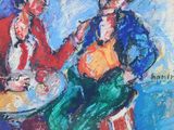 an image of a painting of two people sitting at a table