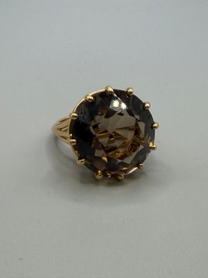 an image of a ring with a smoky smokey quartz stone