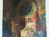 tableau représentant une femme en robe blanche assise dans une pièce