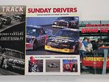 a picture of a picture of a book with a picture of a race car