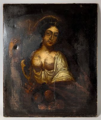 une image d'un tableau représentant une femme en robe blanche