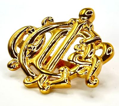 CHRISTIAN DIOR - Bague de foulard vintage en plaqué or signé…