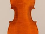 an old violin with a wooden back and a long neck