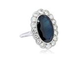 an oval sapphire and diamond cluster ring, by van cleef