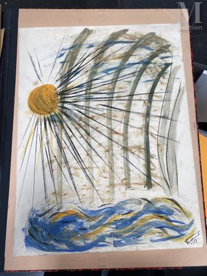 une image d'un tableau représentant un bateau dans l'eau
