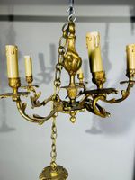 Petit lustre électrifié en bronze doré à cinq bras de lumièr… (photo 3)