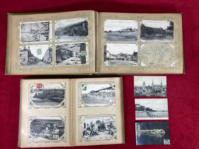 lot de 2 albums de cartes postales anciennes dont Sarthe, Nî…