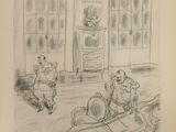 drawing of a drawing of a man and a woman in a living room
