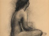 l'image d'un dessin d'une femme nue assise sur le sol