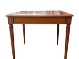an image of a wooden table with marble top and legs
