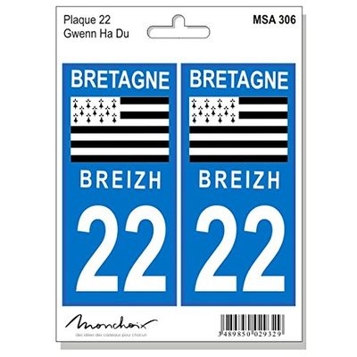Lot de 2 - MONCHOIX - Autocollants plaques immatriculation -…