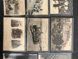 several old black and white photographs of a man and a woman